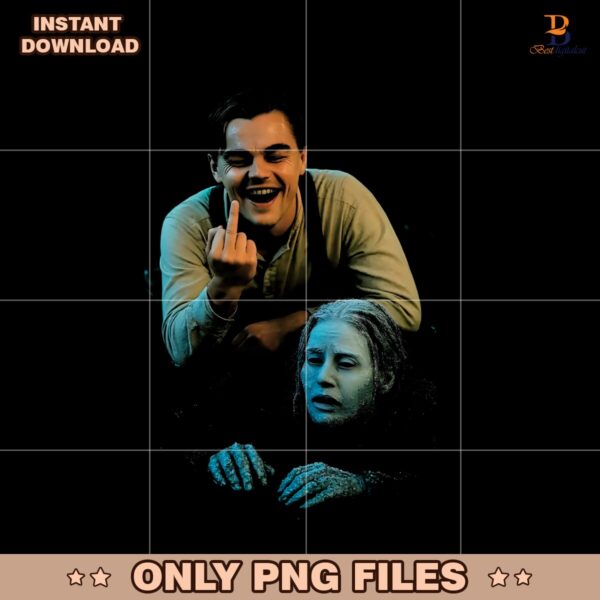 Funny Titanic Meme Jack Middle Finger Ice Water Scene PNG