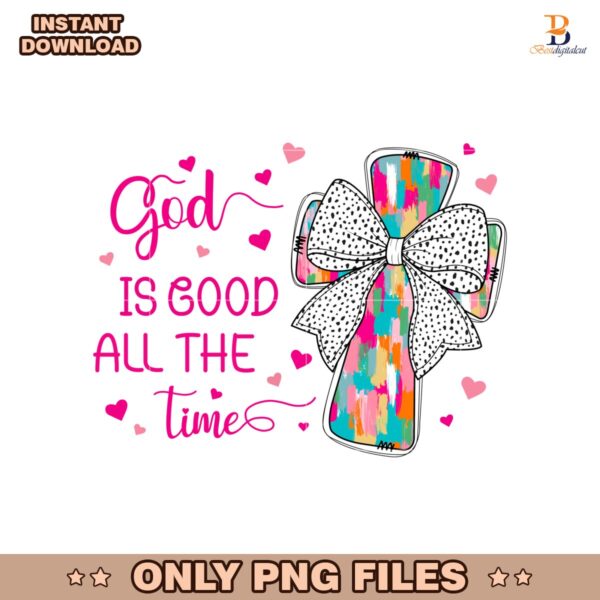 God Is Good Coquette Bow Christian PNG