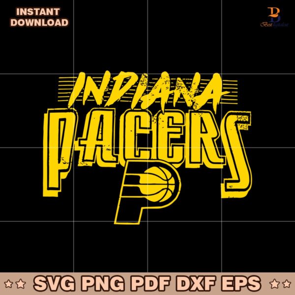 Indiana Pacers Vintage Style Trent Yellow SVG