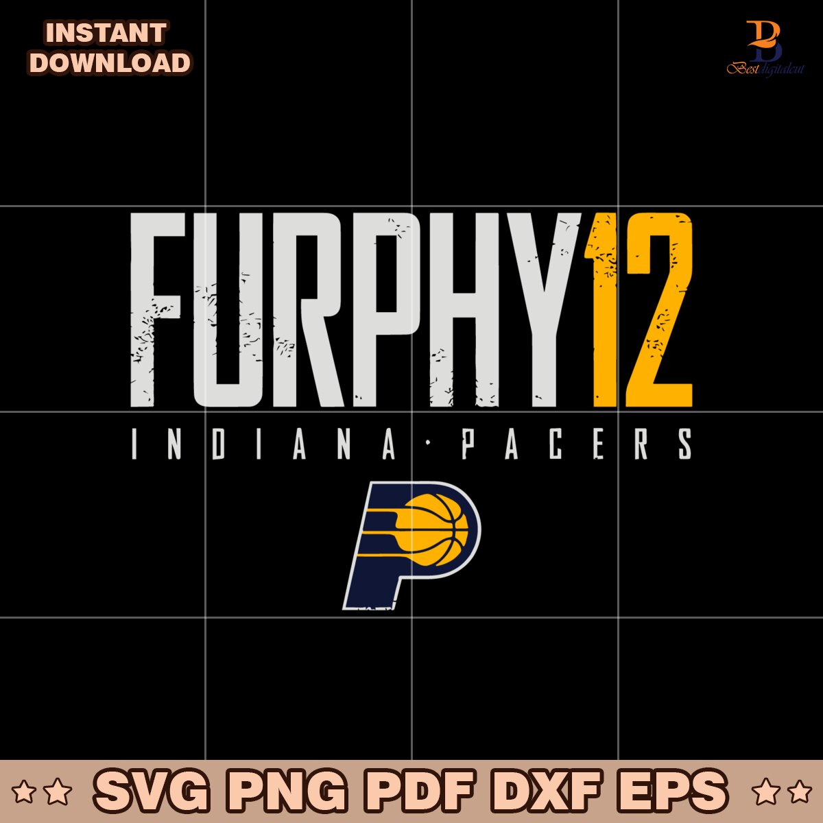 Johnny Furphy 12 Indiana Pacers Basketball Elite SVG