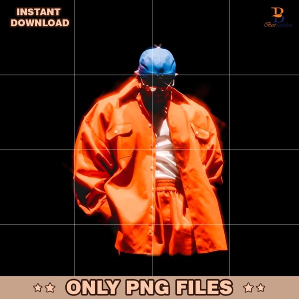 Kendrick Lamar Wearing Red Oversized Jacket And Blue Cap PNG