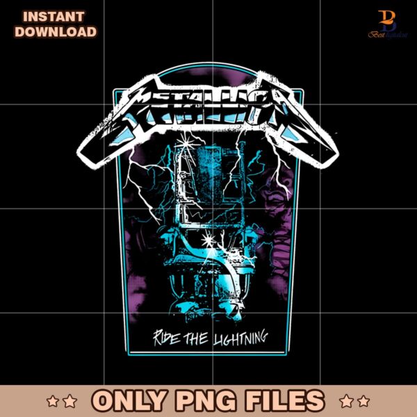 Metallica Ride The Lightning Vintage Tracks Distressed Electric Chair PNG