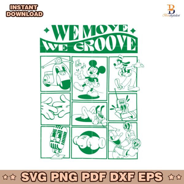Mickey Mouse And Friends We Move We Groove Dance Blocks SVG