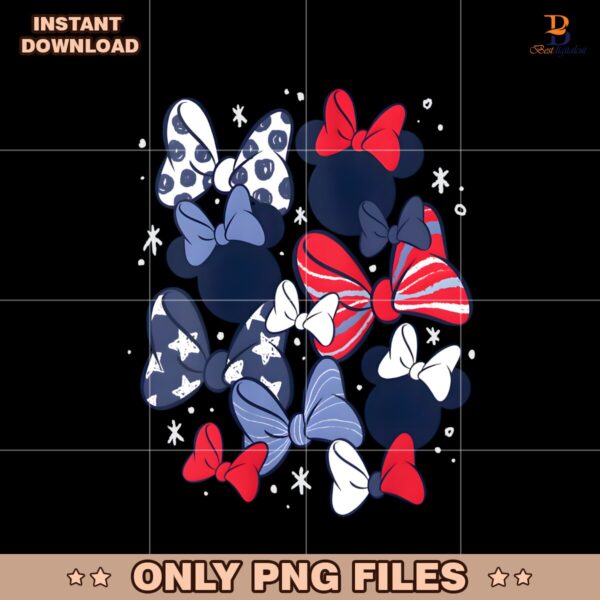 Minnie Mouse Bow Collection 4Th Of July Patriotic Disney Trip PNG