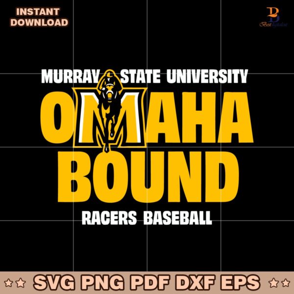 Murray State Omaha Bound Baseball Mascot Bold Text SVG
