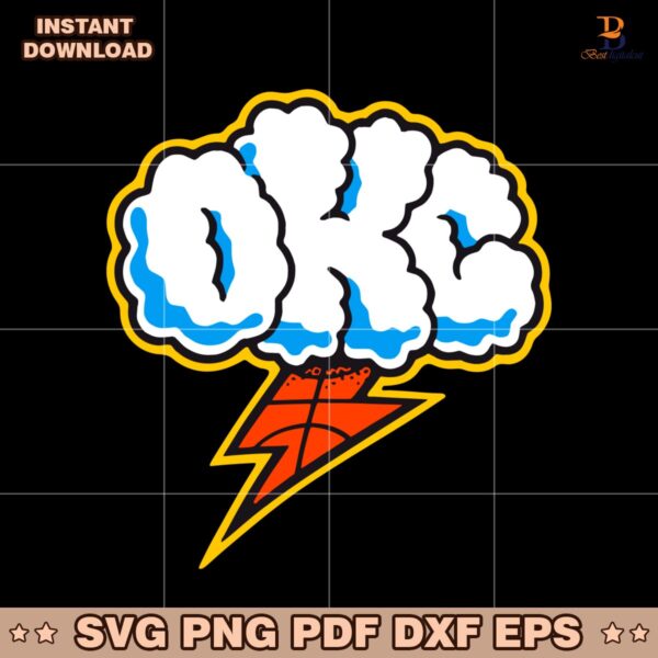 Okc Cloudy And Lightning Oklahoma City Thunder SVG