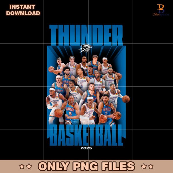 Oklahoma City Thunder Basketball 2024 2025 Roster PNG