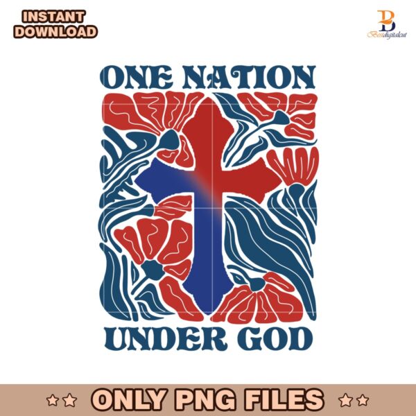 One Nation Under God Retro Christian Patriotic Usa PNG
