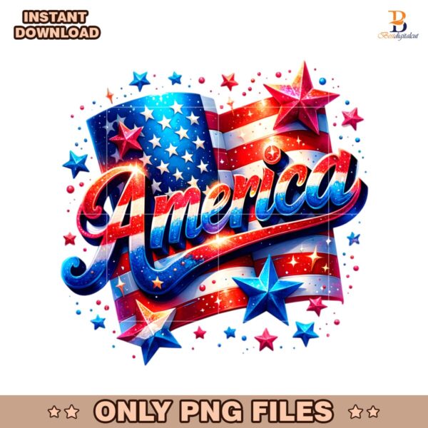 Patriotic America Flag Sublimation Design PNG