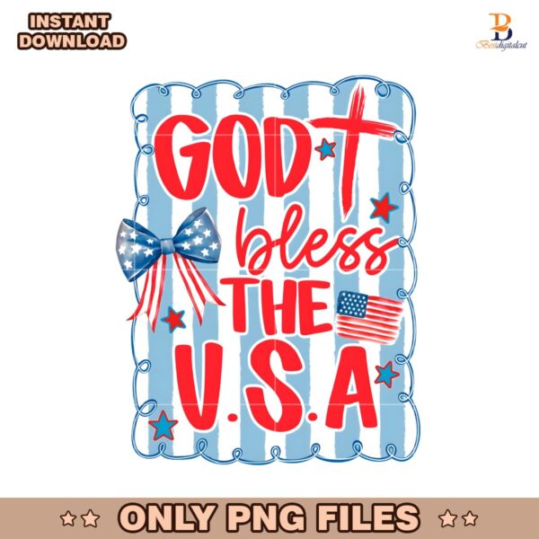Patriotic Coquette American God Bless The Usa PNG