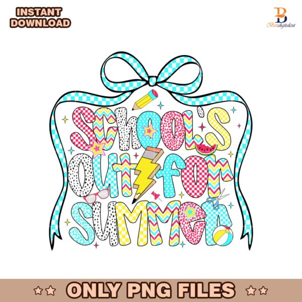 Preppy Schools Out For Summer Checkered Coquette PNG