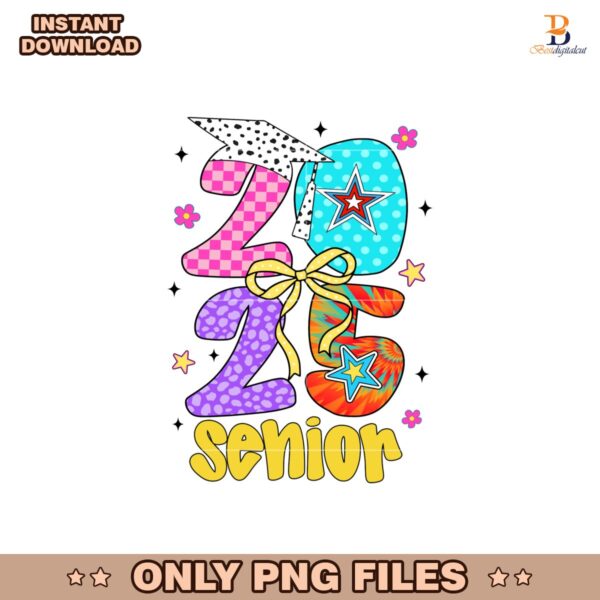 Retro Senior 2025 Graduation Class Of High School PNG