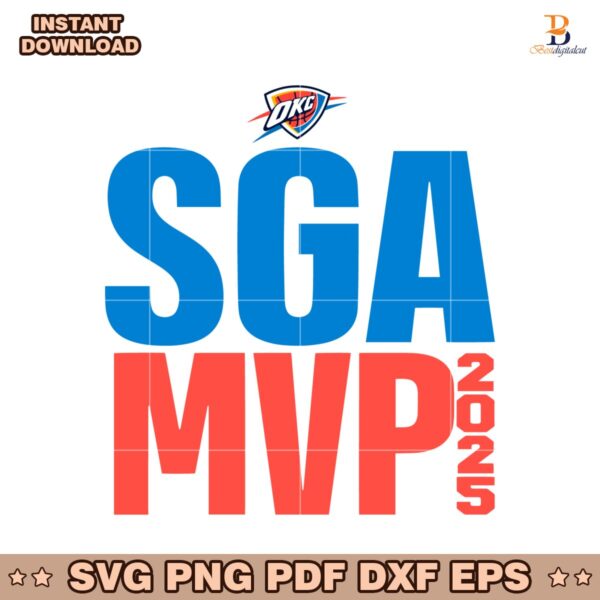Shai Gilgeous Alexander 2025 Nba Mvp Okc Thunder Bold Text SVG