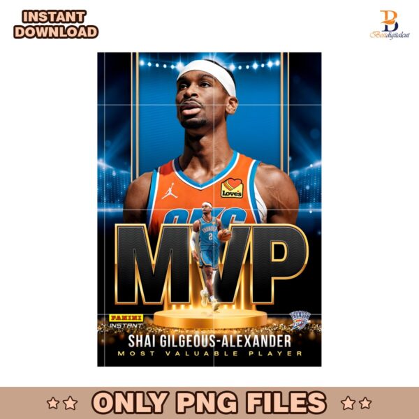 Shai Gilgeous Alexander 2025 Nba Mvp Panini Instant Card PNG