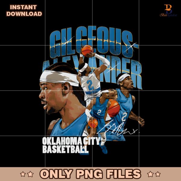 Shai Gilgeous Alexander Oklahoma City Basketball Collage PNG