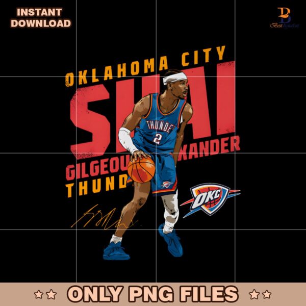Shai Gilgeous Alexander Oklahoma City Thunder Slant PNG