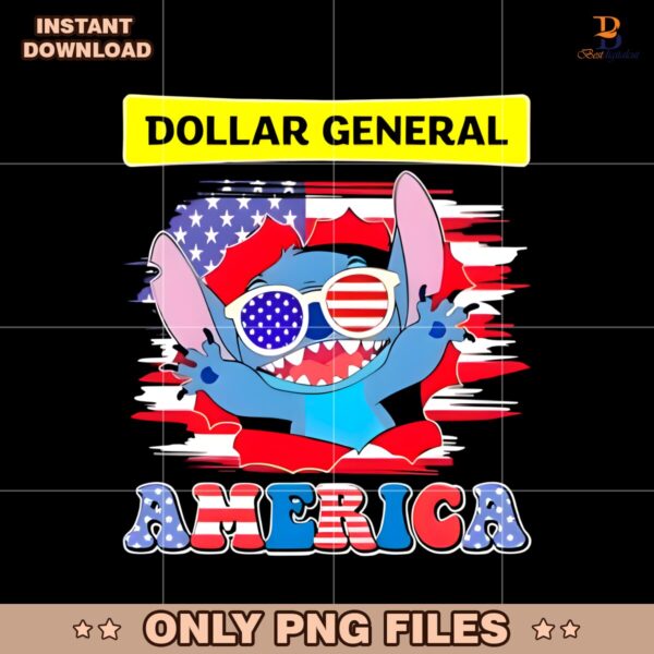 Stitch 4Th Of July America Flag Dollar General PNG
