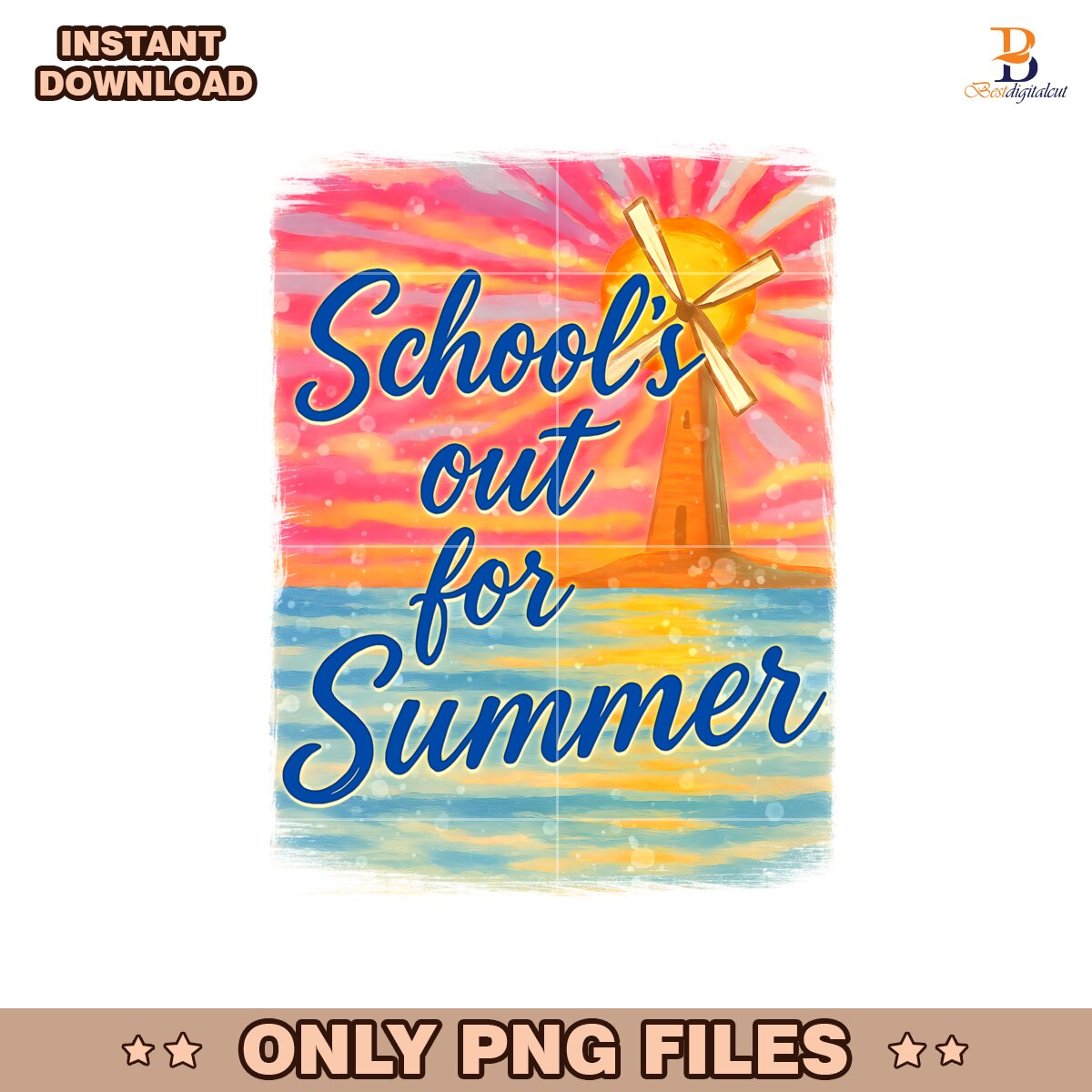Sunset Schools Out For Summer Last Day Of School PNG
