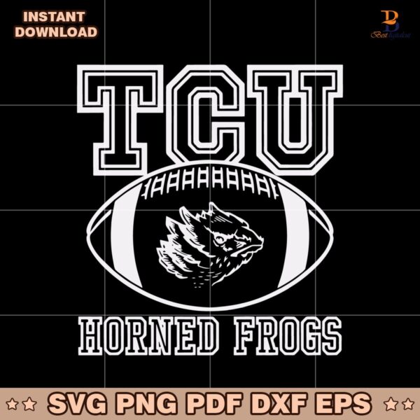 Tcu Horned Frogs Retro Football Logo Graphic SVG