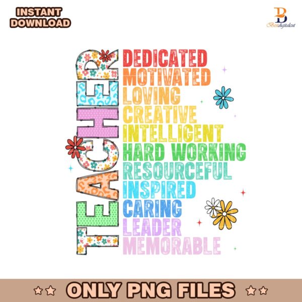 Teacher You Are Rainbow Traits Back To School Inspirational PNG