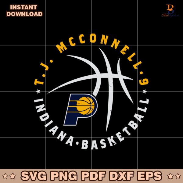 Tj Mcconnell Indiana Pacers Basketball Player Ball SVG
