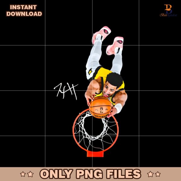 Tyrese Haliburton Dunk Pose Overhead Angle PNG