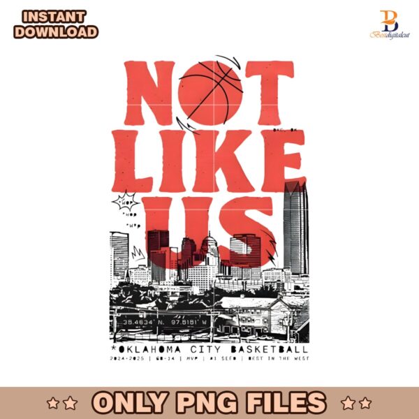 Vintage Not Like Us Ivory Okc Basketball PNG