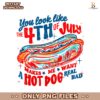 You Look Like The 4Th Of July Retro America Hot Dog PNG