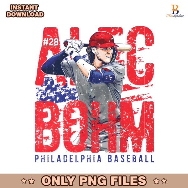 Alec Bohm Philadelphia Baseball Usa Flag Patriotic Fourth Of July PNG