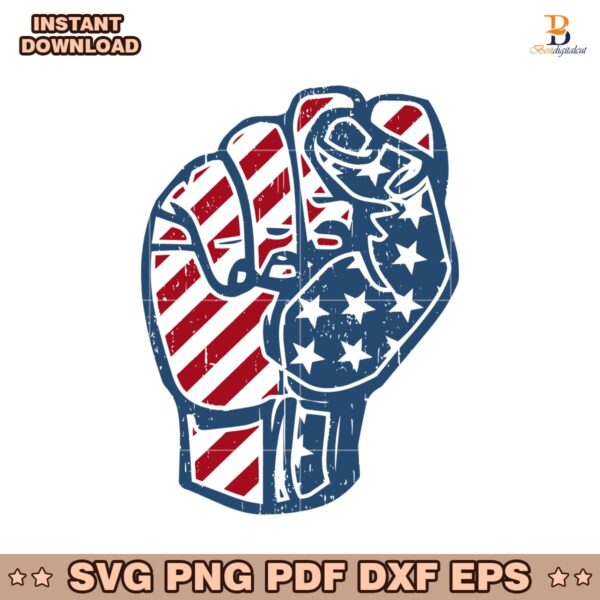 American Flag Fist Patriotic Power Usa Independence Day SVG