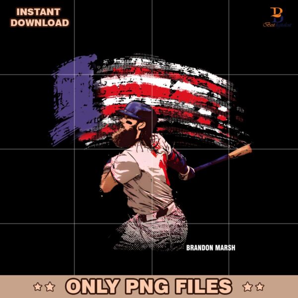 Brandon Marsh Philadelphia Baseball Usa Flag Swing Pose PNG