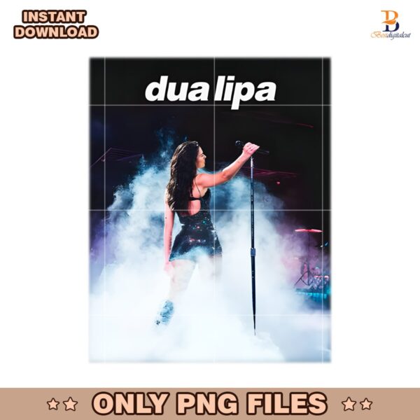 Dua Lipa Live Performance Retro Fog Stage Poster PNG