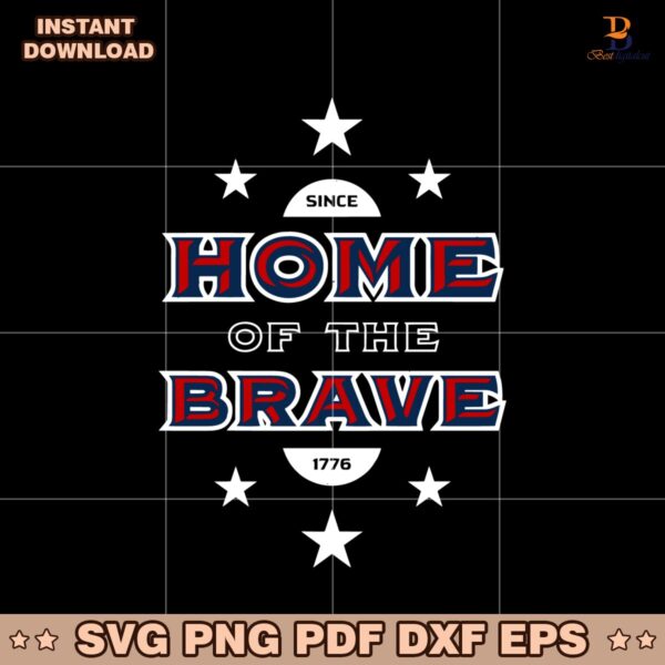 Home Of The Brave Usa Patriotic Typography July 4Th SVG