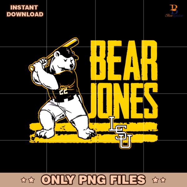 Jared Jones Bear Lsu Baseball Mascot PNG