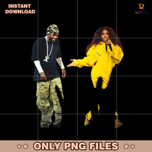 Kendrick Lamar And Sza Concert Vintage Style PNG