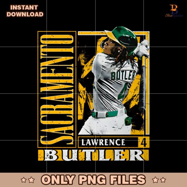 Lawrence Butler Sacramento Baseball Card Style Fan PNG