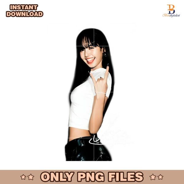 Lisa White Crop Pose Black Fan Concert Tour Signature PNG