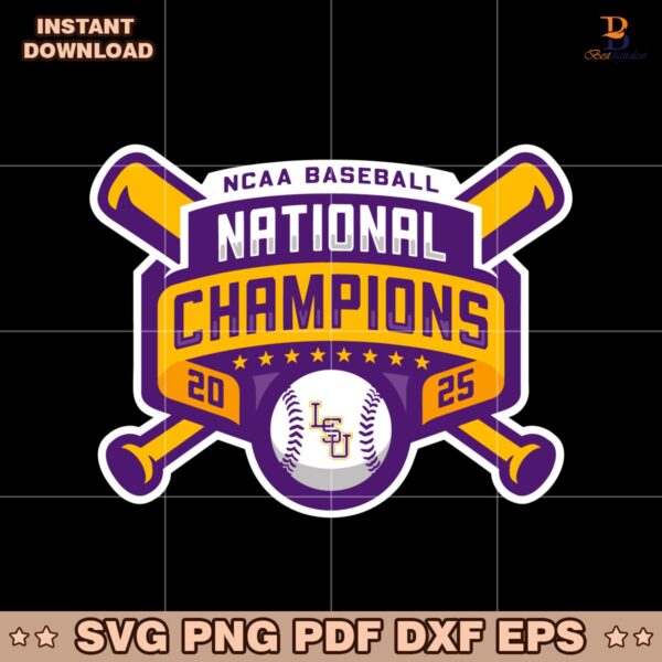 Lsu Baseball 2025 National Champions Logo SVG