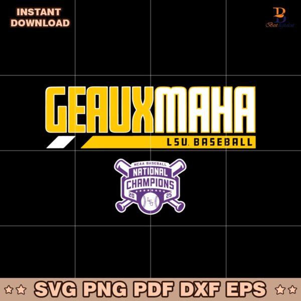 Lsu Baseball Geauxmaha 2025 National Champions SVG