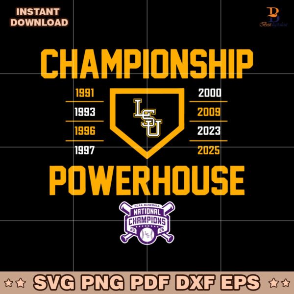 Lsu Tigers Baseball Championship Powerhouse 2025 SVG