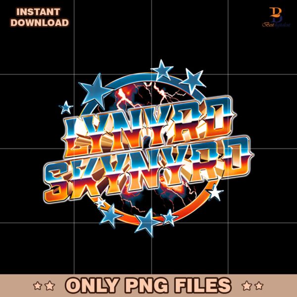 Lynyrd Skynyrd Chrome Lightning Stars PNG