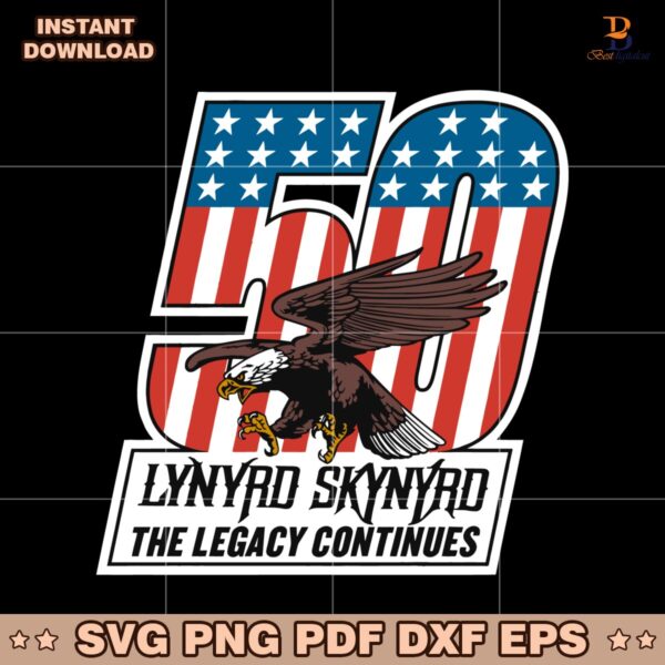 Lynyrd Skynyrd Eagle American Flag Legacy Tour 50Th Anniversary SVG