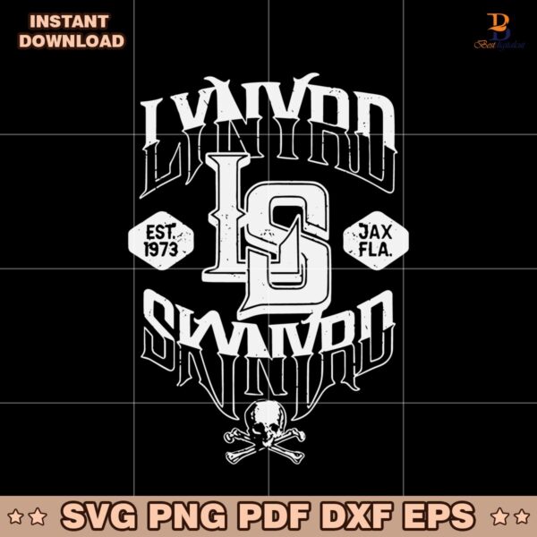 Lynyrd Skynyrd Interlock Skull Logo Jax Florida Rock Band SVG