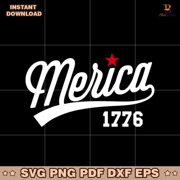 Merica 1776 Script Font Usa Patriotic Vintage July 4Th SVG