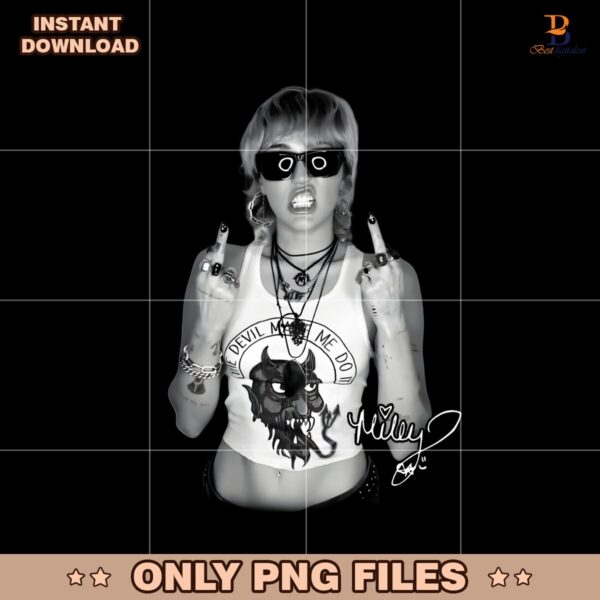 Miley Cyrus Rock Attitude Rebel Aesthetic Middle Finger Pose PNG