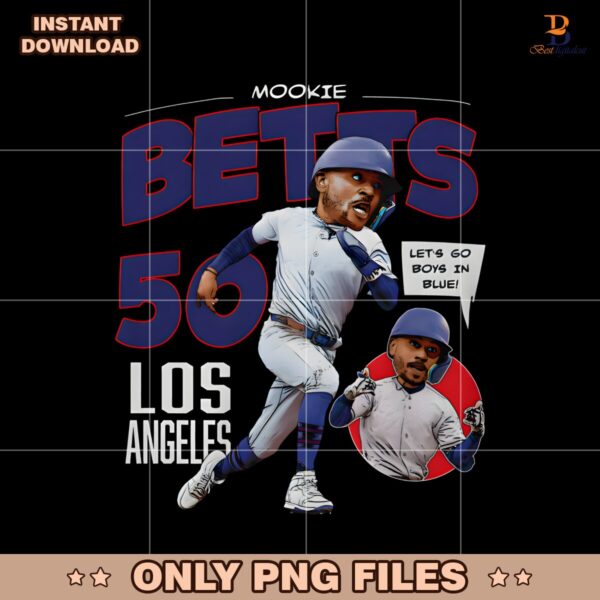 Mookie Betts Los Angeles Baseball Player Comic Style PNG