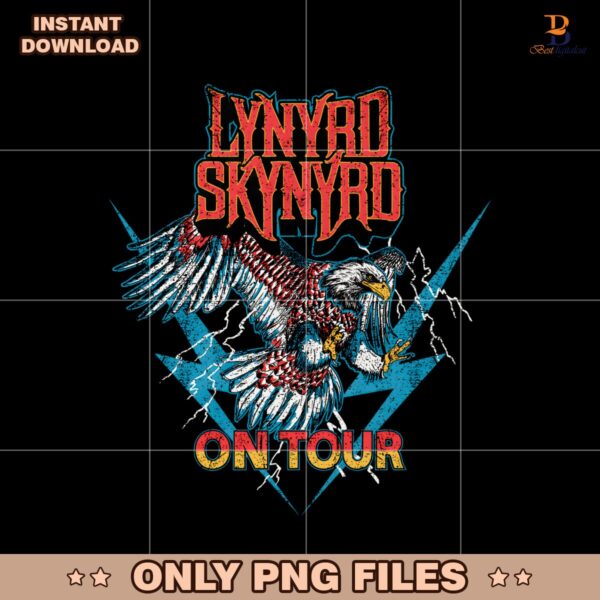 Retro Vintage Lynyrd Skynyrd Flying Eagle Lightning Tour On Stage PNG