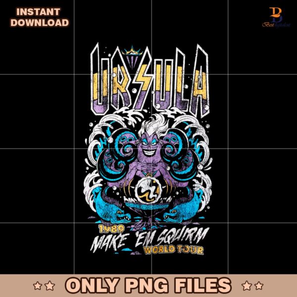Ursula Rock Band Style Make Em Scream World Tour Villain Graphic PNG