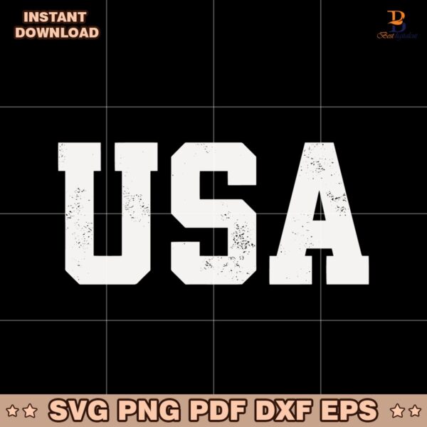 Usa Bold Serif Typography Distressed Vintage Style SVG