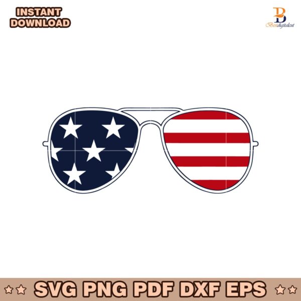 Usa Flag Sunglasses Patriotic 4Th Of July American Style SVG